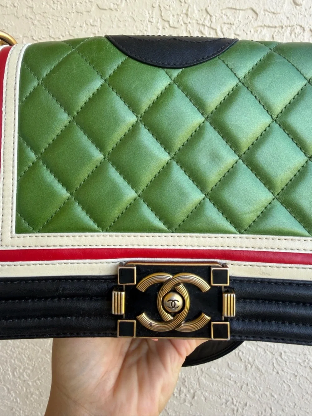 Chanel Crest Boy Flap Bag Quilted Lambskin New Medium